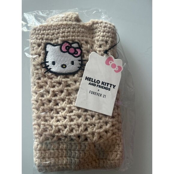 Hello Kitty Beige Crochet Crossbody Bag With Long Strap - Picture 7 of 8